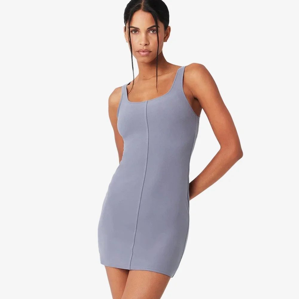 ALO Yoga Alosoft Head Start Dress Size S Fog Purple Bodycon Athleisure Sporty